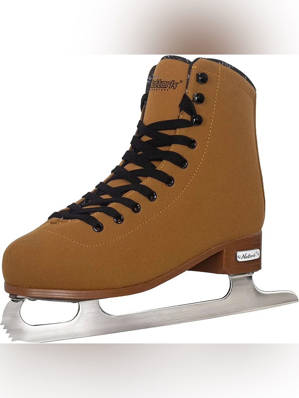 New Women's Tan Nattork Figure Ice Skates